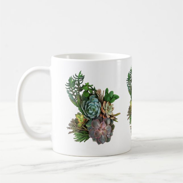 Succulent decor coffee mug (Left)