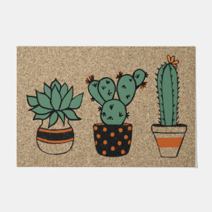 Succulent Decor, Cute Cactus Mat,Welcome Mat
