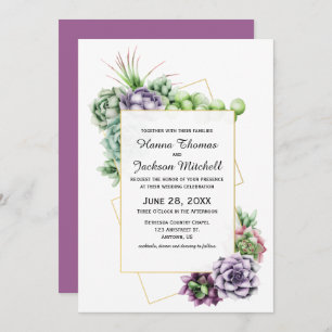 Succulent Desert Botanical Wedding Invitation