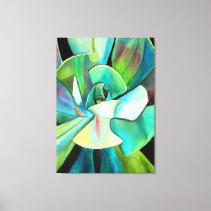 Succulent desert plant watercolour painting art canvas print