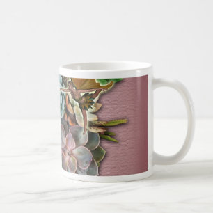Succulent displays coffee mug
