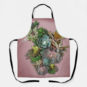 Succulent displays dinner plate apron