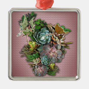 Succulent displays metal tree decoration