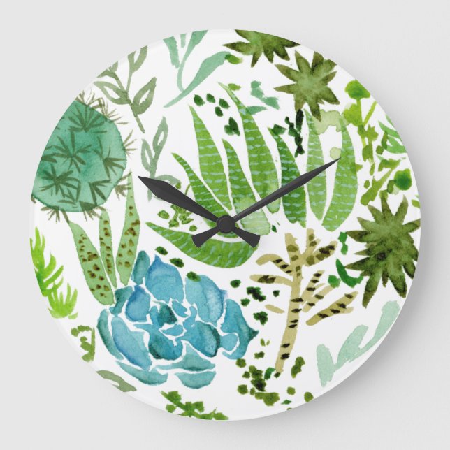 Succulent Field I Large Clock (Front)