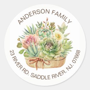 Succulent Floral Address Label 
