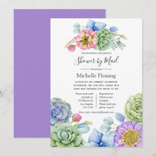 Succulent Floral Bridal or Baby Shower by Mail Invitation