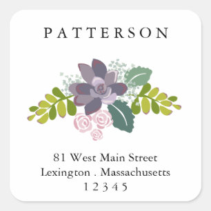 Succulent Floral Garden Return Address Label