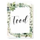 Succulent Floral Gold Geometric Frame Food Sign