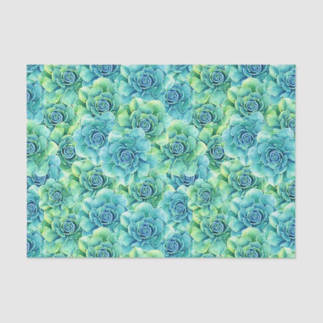 Succulent floral pattern party tissue paper (Front)