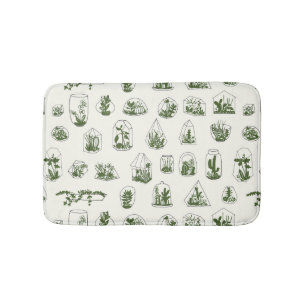 Succulent Florarium: Vintage Geometric Design. Bath Mat