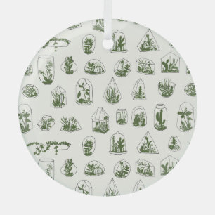 Succulent Florarium: Vintage Geometric Design. Glass Tree Decoration