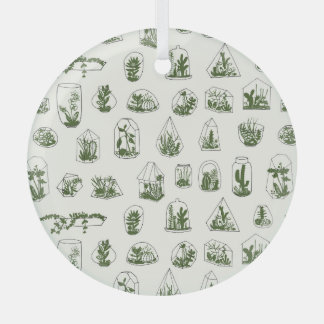 Succulent Florarium: Vintage Geometric Design. Glass Tree Decoration
