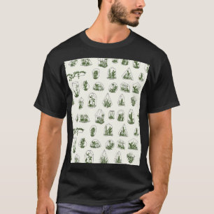 Succulent Florarium: Vintage Geometric Design. T-Shirt
