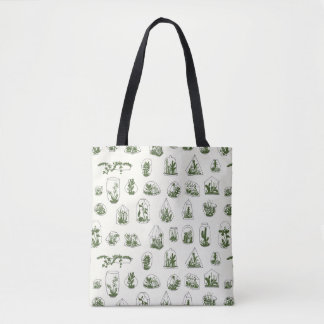 Succulent Florarium: Vintage Geometric Design. Tote Bag