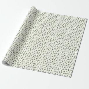 Succulent Florarium: Vintage Geometric Design. Wrapping Paper