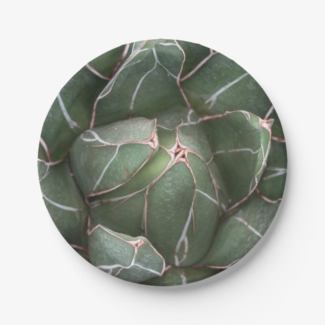 Succulent Flower Custom Paper Plates 7 in (Front)