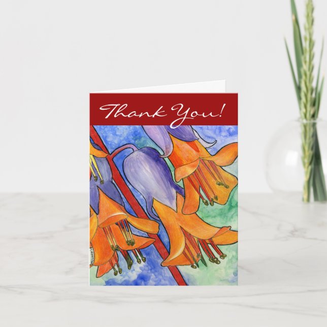 Succulent Flowers Thank You Card (Front)