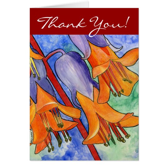 Succulent Flowers Thank You Card