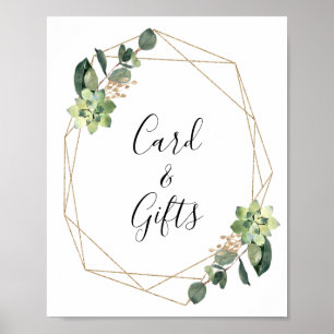 Succulent Foliage Geometric Baby Shower Sign