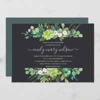 SUCCULENT FOLIAGE WREATH WATERCOLOR BABY SHOWER