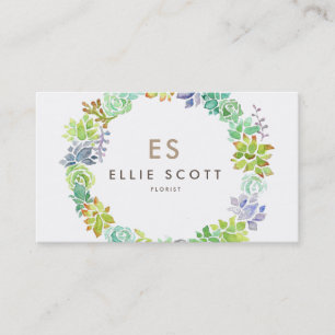 Succulent Garden   Bold Business Card