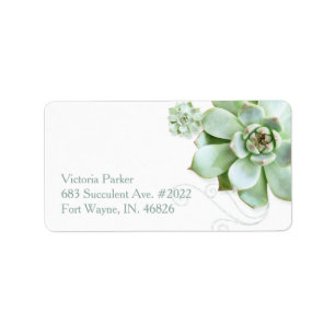 Succulent Garden Botanical Wedding Address Label