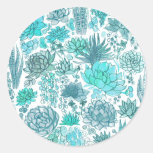 Succulent garden classic round sticker