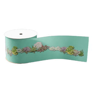 Succulent garden design grosgrain ribbon