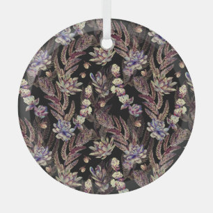 Succulent Garden: Fashionable Floral Pattern Glass Tree Decoration