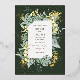 Succulent Garden Foil Invitation