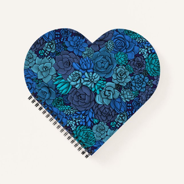 Succulent garden in blue  notebook (Front)