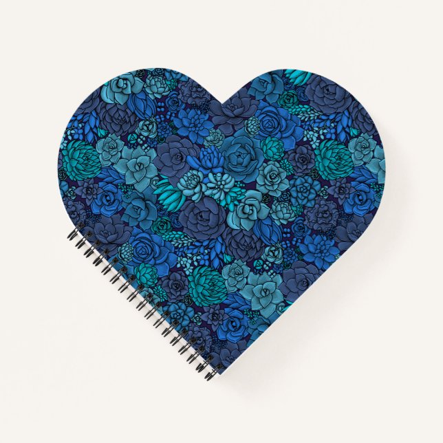 Succulent garden in blue notebook (Front)