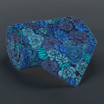 Succulent garden in blue tie<br><div class="desc">Hand -drawn pattern with various succulent plants.</div>