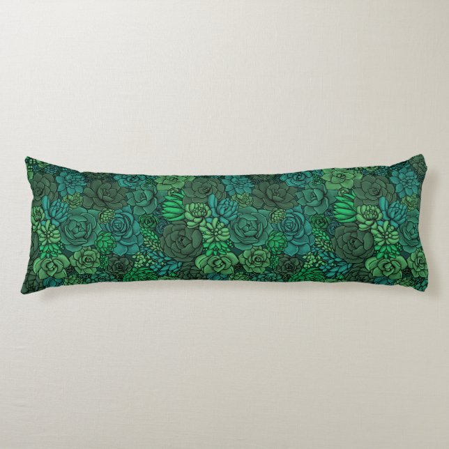 Succulent garden in green body cushion (Front)