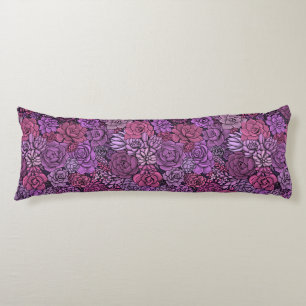 Succulent garden in pink and violet body cushion