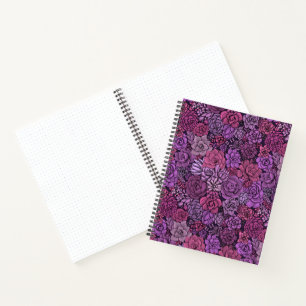 Succulent garden in pink and violet  notebook
