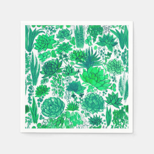 Succulent garden napkin