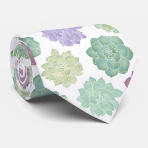 Succulent Garden Pattern Tie