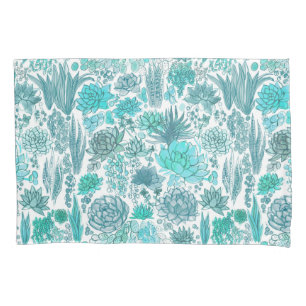 Succulent garden pillowcase