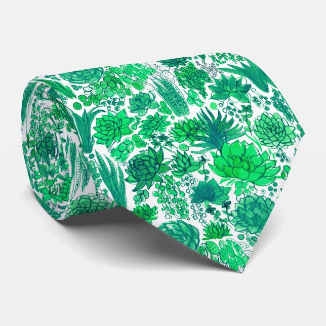 Succulent garden tie (Rolled)