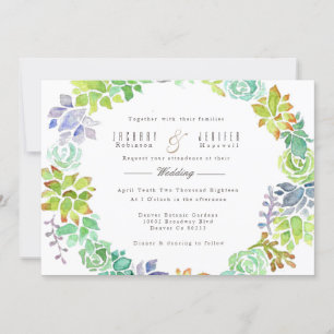 Succulent Garden   Watercolor Wedding Invite