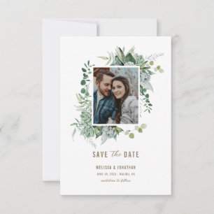 Succulent Garden Wedding Photo Save the Date
