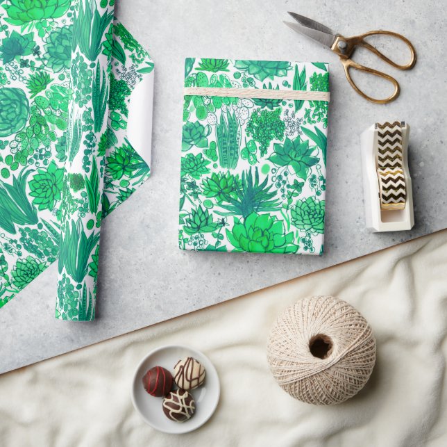 Succulent garden wrapping paper (Crafts)