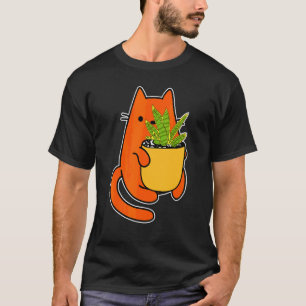 Succulent Gardener Cat And Snake Leaf T-Shirt
