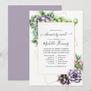 Succulent Geometric Baby Shower by Mail Invitation