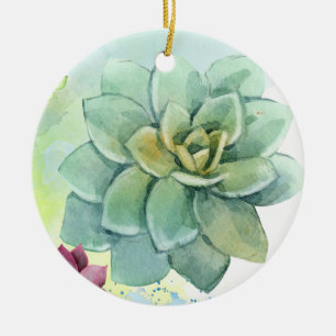 Succulent Glory on a pair of crew socks.  Ceramic Tree Decoration