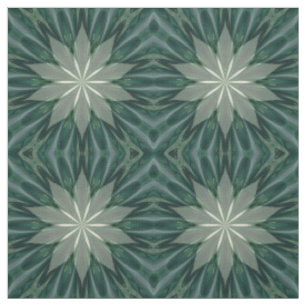 Succulent Green And Forest Flora Kaleidoscope Fabric