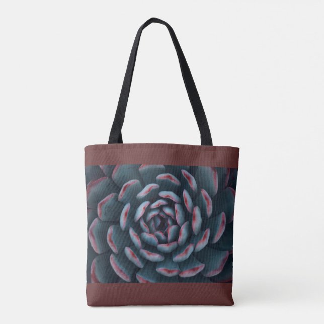 Succulent - green and red tote bag (Back)