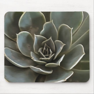 Succulent Green Grey Tones Mouse Mat