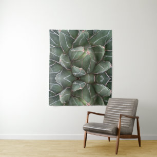 Succulent, Green Plant Photography Wall Tapestry
